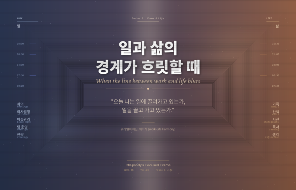 일과 삶의 경계가 흐릿할 때 1 image